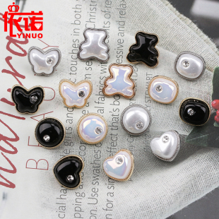 饰小扣子 衣服雪纺裙子毛衣百搭白色黑色装 金属衬衫 纽扣女士开衫