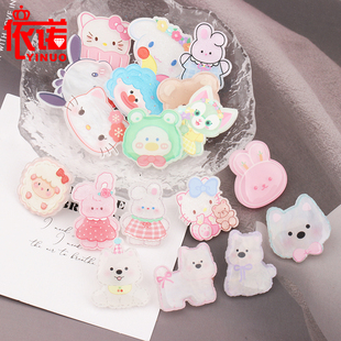 新款女儿童可爱风卡通小狗猫咪兔子图案毛衣外套动物装饰纽扣扣子