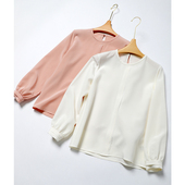 通勤圆领木耳边100%桑蚕丝直筒真丝衬衫 PALO WIETING｜法式 原599