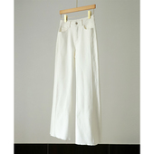 PALO 小白裤 WIETING｜牛仔裤 ｜土耳其料设计感木耳边阔脚休闲长裤