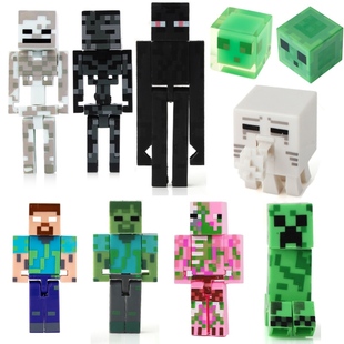 我的世界手办透明怪物史莱姆学院人仔套装末影人凋灵模型人偶玩具