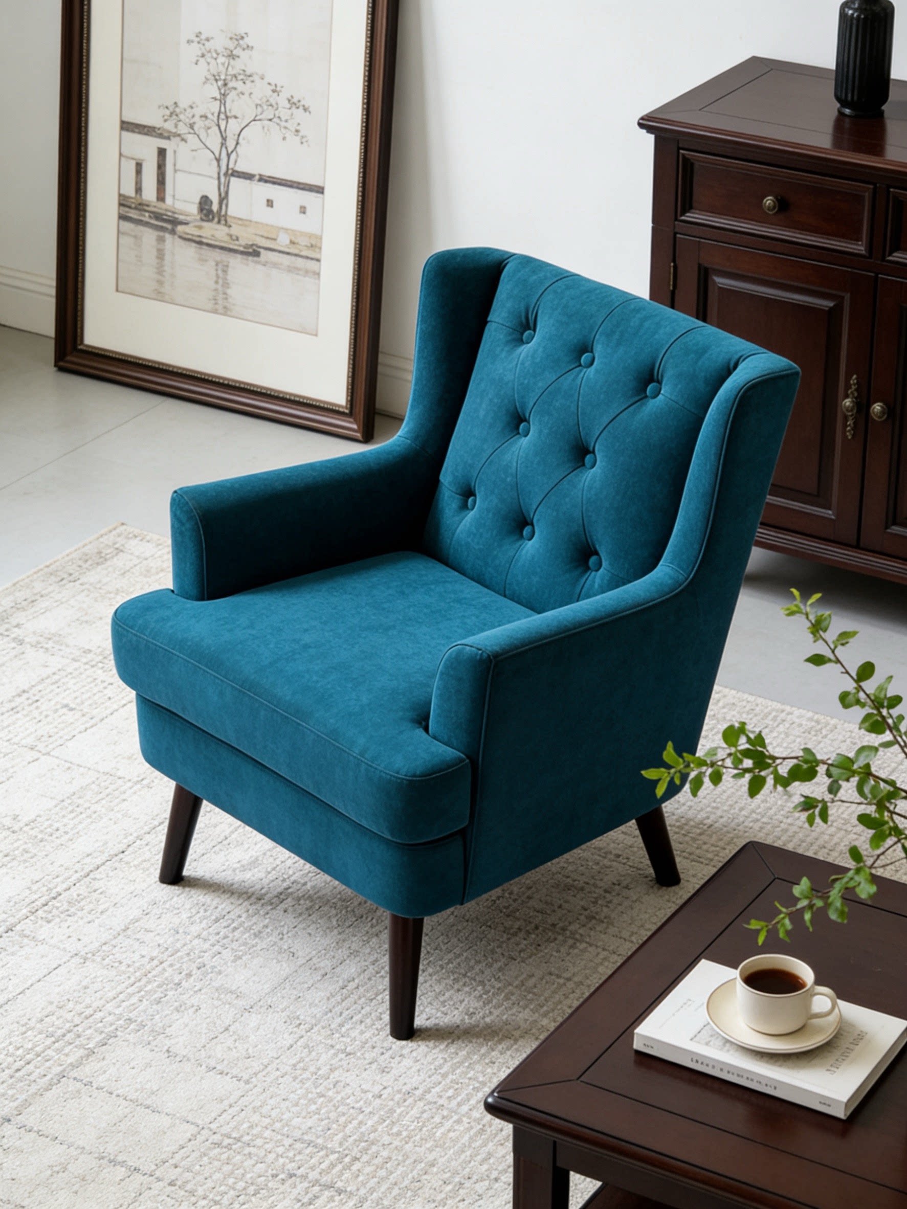 北欧布艺单人沙发舒适轻奢懒人简约现代阳台办公卧室客厅美式休闲