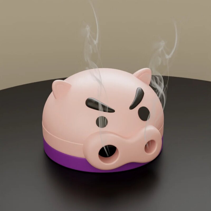 小红书同款创意小猪蚊香罩夏季家用可爱卡通鼻孔冒烟装饰蚊香盘