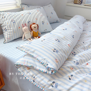 可爱娃娃｜全棉双层纱柔软新疆棉四件套纯棉床单被套床笠床上用品
