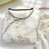 枝绿｜竹棉双层纱透气柔软新中式 睡衣宽松睡裙复古风竹纤维家居服