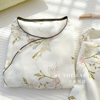 透气柔软新中式复古风竹纤维睡衣