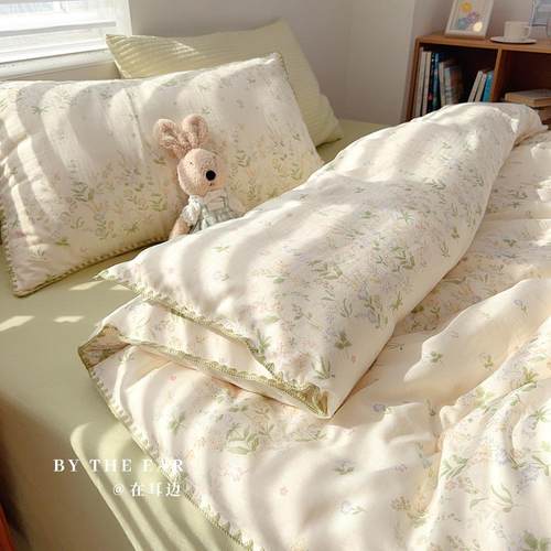 田园风小碎花全棉双层纱四件套