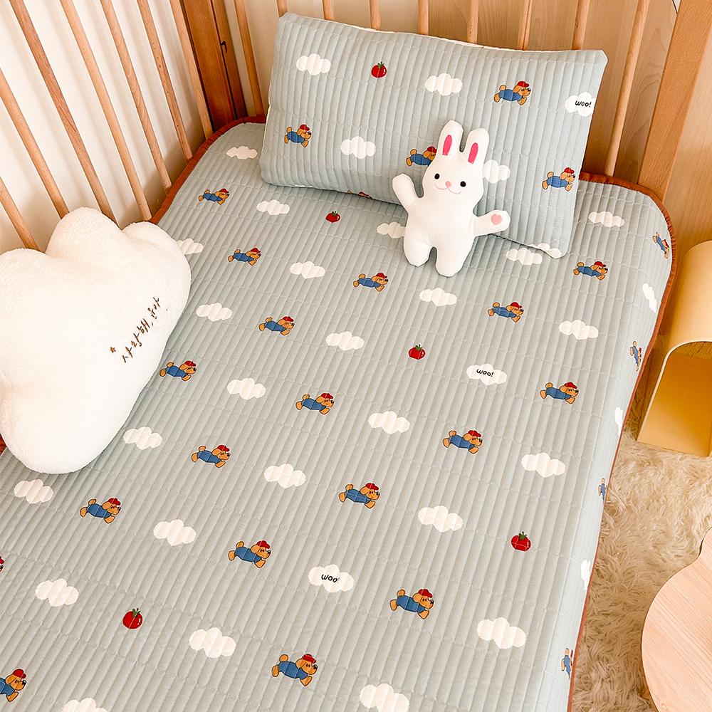 儿童床盖全棉夹棉绗缝卡通印花
