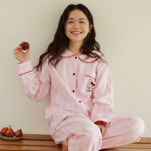 长耳兔兔可爱少女心磨毛绒布睡衣