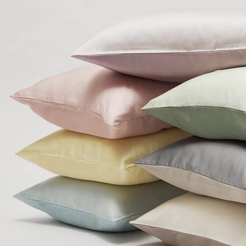 简约纯色天丝枕套凉感丝滑