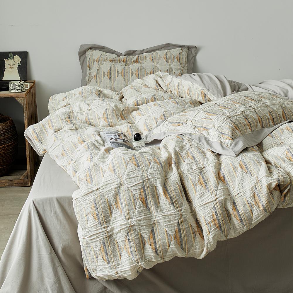 色织提花四件套纯棉水洗棉诧寂风