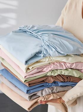 在耳边简约轻奢100s长绒棉贡缎床单床笠1.5/1.8m席梦思纯棉保护罩