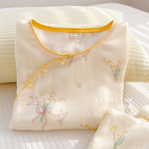 新中式国风竹棉春夏薄款家居服