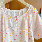 可爱短袖 软萌小兔 纯棉纱布甜美透气睡衣女夏季 睡裙家居服可外穿