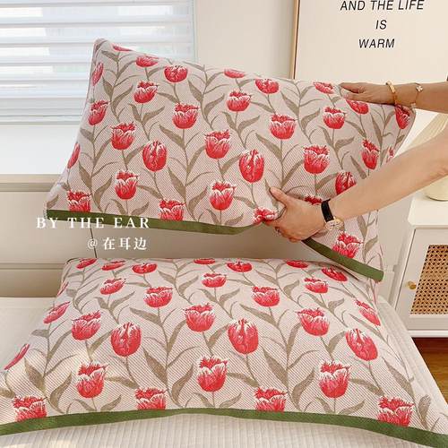 在耳边全棉枕巾斜纹梭织吸湿隔脏