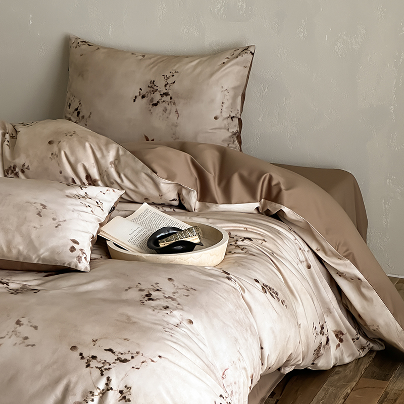 复古四件套纯棉简约贡缎