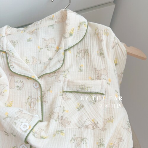 小兔花园女款全棉皱纱可爱家居服