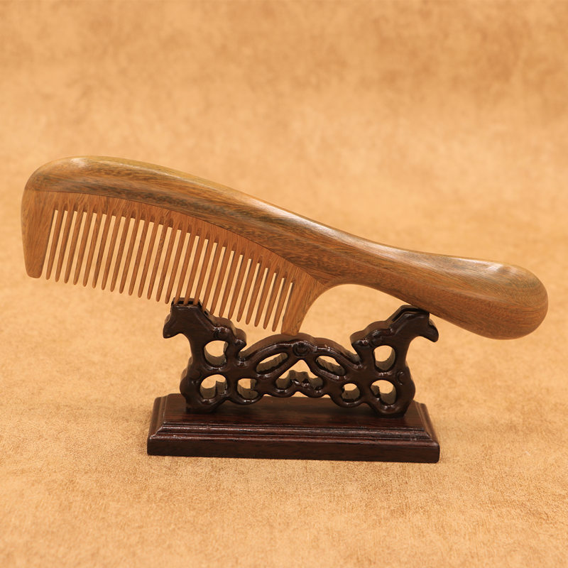绿檀木梳子玉檀香加厚有柄大梳子常州梳篦特产用去头屑按摩礼物