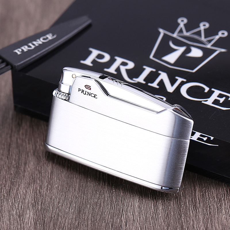 日本王子prince充气打火机个性创意翻盖明火软火砂轮男士火机礼品