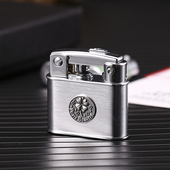 日本王子打火机PRINCE煤油个性 弹射点火纯银928贴章礼品火机复古