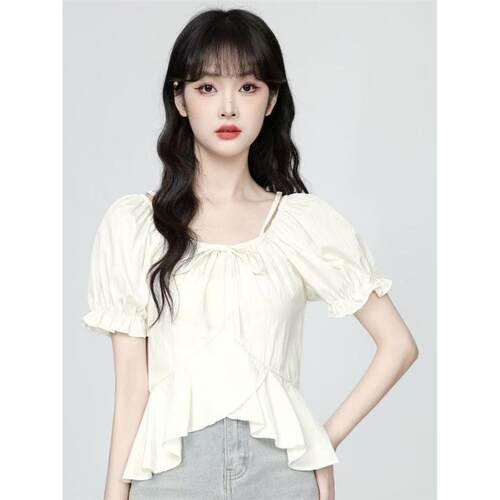 2026夏季新款法式杏色不