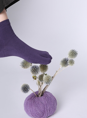 JOANLAND纯色全棉Tabi二趾鞋搭配袜精品高棉日系分趾袜女士木屐袜