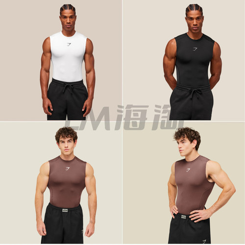 正品代购GYMSHARK Element坎肩运动背心透气健身男轻薄款弹力无袖