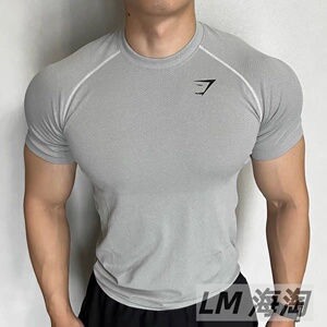 正品代购GYMSHARK Vital无缝透气吸汗健身短袖运动修身T恤