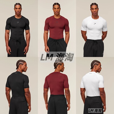 正品代购GYMSHARK2025新款Element速干紧身压缩衣运动健身短袖T恤