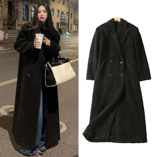 韩系长款 FBB 呢子大衣女秋冬季 黑色西装 加厚高级感毛呢外套 WORKS
