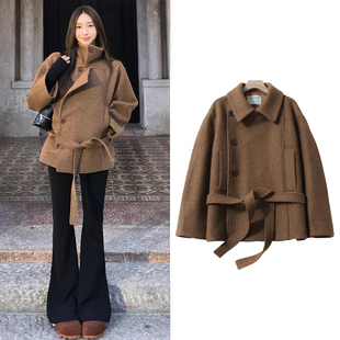 WORKS 同款 年度重磅 lemair 翻领绵羊毛呢子大衣外套 金敏喜 FBB