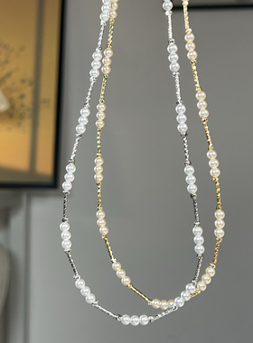 桂花酒酿极细珍珠项链女 法式复古高级感锁骨颈链新款2024爆款