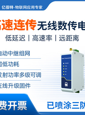 433Mhz数传电台高速连传485无线收发通讯DTU模块远距离通信导轨式