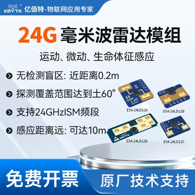 24G毫米波雷达模块人体运动探测