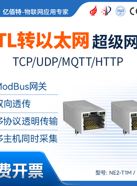 TTL串口转以太网模块Modbus超级网口TCP/IP数据透传RJ45无线通信