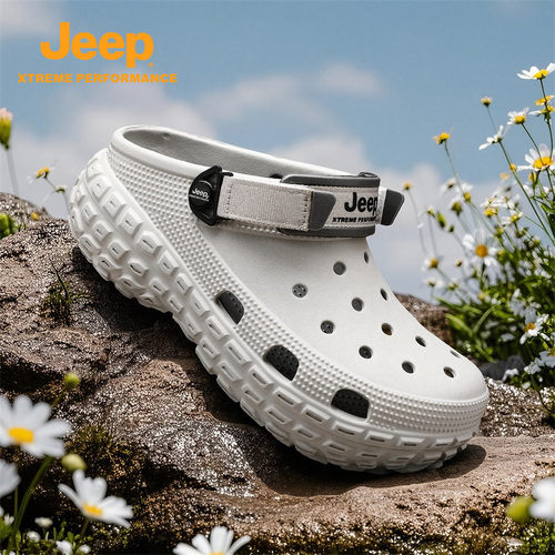 Jeep吉普男士包头防滑洞洞鞋
