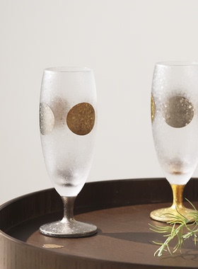 日本aderia石冢哨子磨砂日月威士忌香槟杯玻璃酒杯对杯结婚礼物