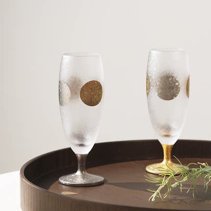 日本aderia石冢哨子磨砂日月威士忌香槟杯玻璃酒杯对杯结婚礼物