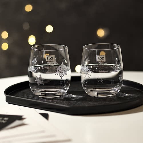 日本鸣海雪花星辰玻璃情侣对杯