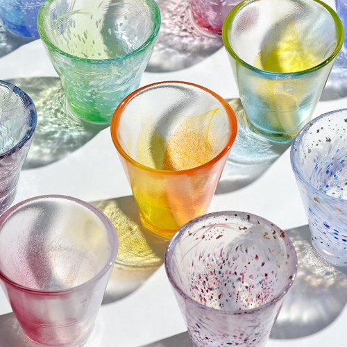日本富硝子手作缤纷彩色玻璃杯