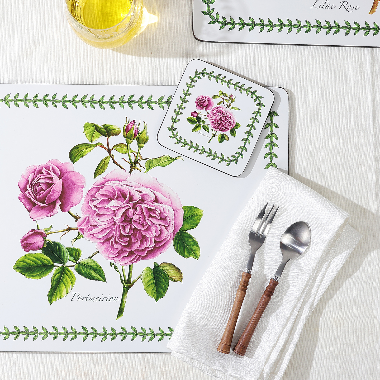波特美林植物玫瑰餐垫杯垫隔热垫