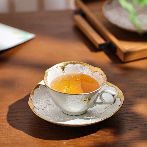 日本有田烧文山窑手工陶瓷咖啡杯手绘牡丹花红茶杯下午茶杯碟套装 - 封面