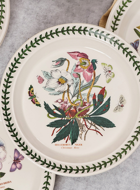 英国进口Portmeirion波特美林花草园系列陶瓷餐盘花朵水果点心盘