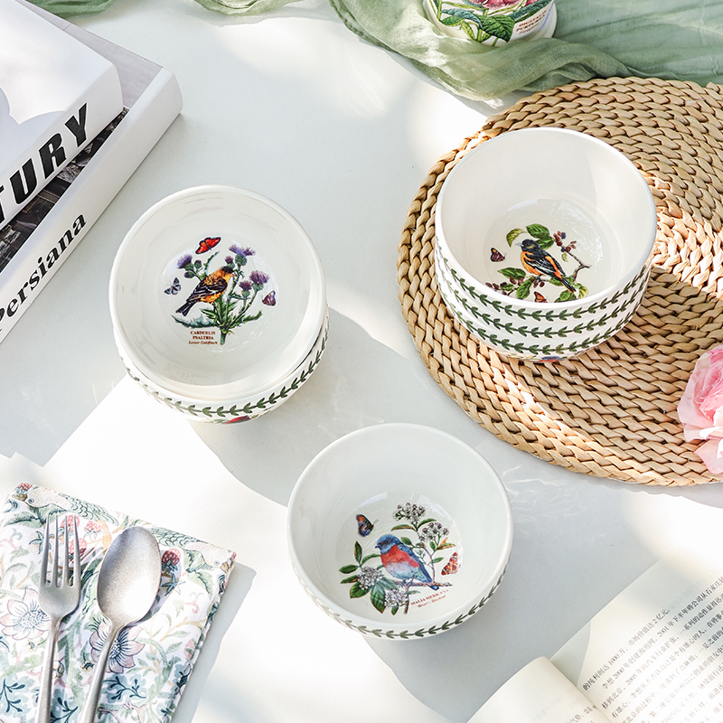 波特美林植物园花鸟系列陶瓷餐碗