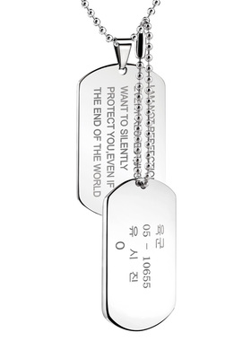 钨金项链日韩风礼物刻字照片吊坠