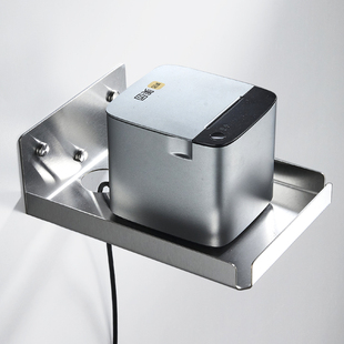 304不锈钢加厚壁挂外卖出票标签打印机架子置物支架托架打孔商用