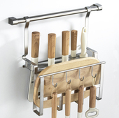 304不锈钢壁挂厨房刀架砧板案板刀板放置架悬挂挂钩挂杆挂架