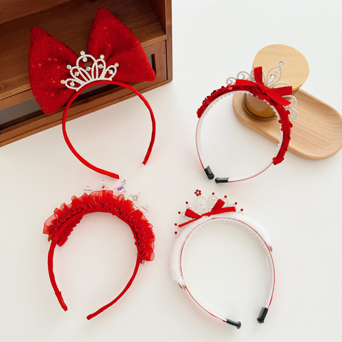 在逃公主新年皇冠水钻发箍女童