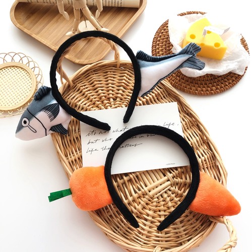 夜市摆摊搞怪风咸鱼胡萝卜发卡