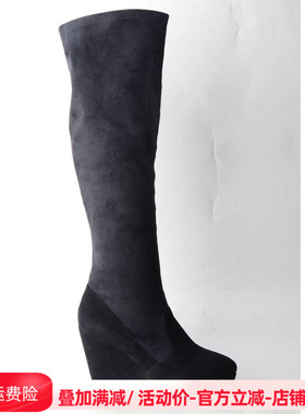 Ameda/爱魅坡跟纯色套筒女靴M1210